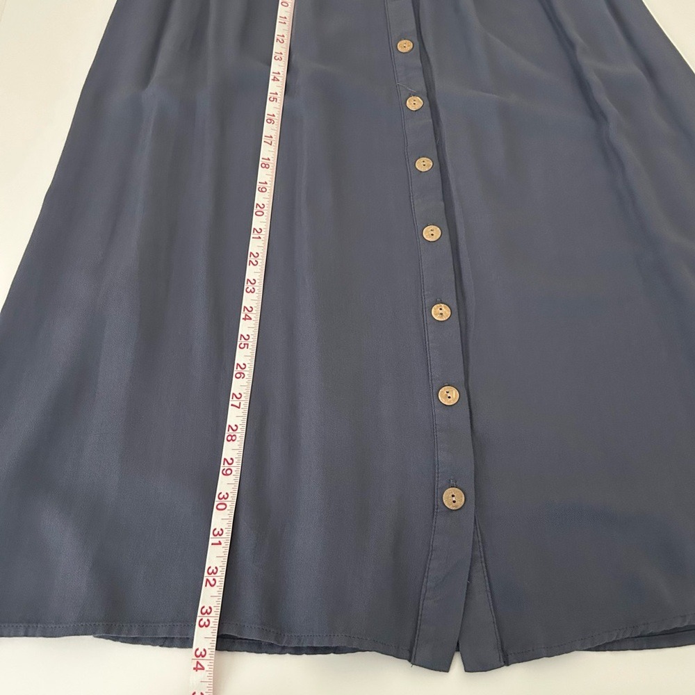 Final Touch Blue Lightweight Button Front Long A-… - image 7